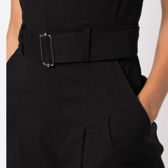A.L.C. CARMEN LINEN BLEND BELTED BLACK JUMPSUIT sz 2 - Picture 3 of 5